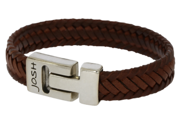 Lederarmband Luc schmal geflochten